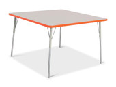 Berries Square Activity Table - 48" X 48", A-height - Gray/Orange/Gray Jonti-Craft Shiffler Furniture and Equipment for Schools