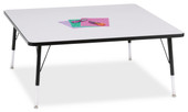 Berries Square Activity Table - 48" X 48", E-height - Gray/Black/Black Jonti-Craft Shiffler Furniture and Equipment for Schools