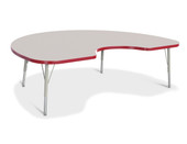 Berries Kidney Activity Table - 48" X 72", E-height - Gray/Red/Gray Jonti-Craft Shiffler Furniture and Equipment for Schools