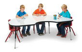 Jonti-Craft Berries Kidney Dry Erase Table - 72" x 48", E-height - Write-n-Wipe/Black/Black