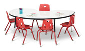 Berries Kidney Dry Erase Table - 72" x 48", E-height - Write-n-Wipe/Black/Black Jonti-Craft Shiffler Furniture and Equipment for Schools