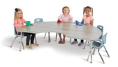 Jonti-Craft Berries Kidney Activity Table - 48" X 72", E-height - Driftwood Gray/Key Lime/Gray