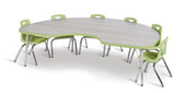 Berries Kidney Activity Table - 48" X 72", E-height - Driftwood Gray/Key Lime/Gray Jonti-Craft Shiffler Furniture and Equipment for Schools