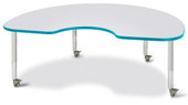Berries Kidney Activity Table - 48" X 72", Mobile - Gray/Teal/Gray Jonti-Craft Shiffler Furniture and Equipment for Schools