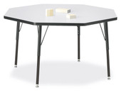 Berries Octagon Activity Table - 48" X 48", A-height - Gray/Black/Black Jonti-Craft Shiffler Furniture and Equipment for Schools