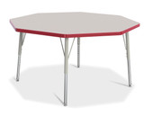 Berries Octagon Activity Table - 48" X 48", E-height - Gray/Red/Gray Jonti-Craft Shiffler Furniture and Equipment for Schools