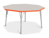 Berries Octagon Activity Table - 48" X 48", E-height - Gray/Orange/Gray Jonti-Craft Shiffler Furniture and Equipment for Schools