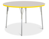 Berries Round Activity Table - 48" Diameter, A-height - Gray/Yellow/Gray Jonti-Craft Shiffler Furniture and Equipment for Schools