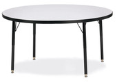 Berries Round Activity Table - 48" Diameter, A-height - Gray/Black/Black Jonti-Craft Shiffler Furniture and Equipment for Schools