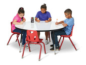 Berries Round Dry Erase Table - 48" Diameter, A-height - Write-n-Wipe/Black/Black Jonti-Craft Shiffler Furniture and Equipment for Schools