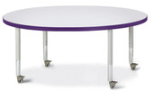 Berries Round Activity Table - 48" Diameter, Mobile - Gray/Purple/Gray Jonti-Craft Shiffler Furniture and Equipment for Schools