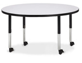 Berries Round Activity Table - 48" Diameter, Mobile - Gray/Black/Black Jonti-Craft Shiffler Furniture and Equipment for Schools