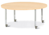 Berries Round Activity Table - 48" Diameter, Mobile - Maple/Maple/Gray Jonti-Craft Shiffler Furniture and Equipment for Schools