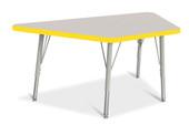 Berries Trapezoid Activity Tables - 24" X 48", E-height - Gray/Yellow/Gray Jonti-Craft Shiffler Furniture and Equipment for Schools
