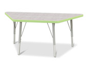 Berries Trapezoid Activity Table - 24" X 48", E-height - Driftwood Gray/Key Lime/Gray Jonti-Craft Shiffler Furniture and Equipment for Schools