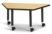 Berries Trapezoid Activity Tables - 24" X 48", Mobile - Maple/Black/Black Jonti-Craft Shiffler Furniture and Equipment for Schools