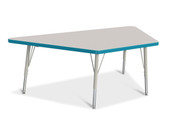 Berries Trapezoid Activity Tables - 30" X 60", E-height - Gray/Teal/Gray Jonti-Craft Shiffler Furniture and Equipment for Schools