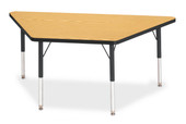 Berries Trapezoid Activity Tables - 30" X 60", E-height - Oak/Black/Black Jonti-Craft Shiffler Furniture and Equipment for Schools