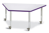 Berries Trapezoid Activity Tables - 30" X 60", Mobile - Gray/Purple/Gray Jonti-Craft Shiffler Furniture and Equipment for Schools