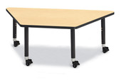 Berries Trapezoid Activity Tables - 30" X 60", Mobile - Maple/Black/Black Jonti-Craft Shiffler Furniture and Equipment for Schools