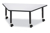 Berries Trapezoid Activity Tables - 30" X 60", Mobile - Gray/Black/Black Jonti-Craft Shiffler Furniture and Equipment for Schools