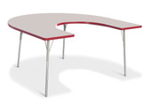 Berries Horseshoe Activity Table - 66" X 60", A-height - Gray/Red/Gray Jonti-Craft Shiffler Furniture and Equipment for Schools