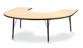 Berries Horseshoe Activity Table - 66" X 60", A-height - Maple/Black/Black Jonti-Craft Shiffler Furniture and Equipment for Schools
