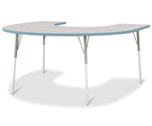 Berries Horseshoe Activity Table - 60" X 66", A-height - Driftwood Gray/Coastal Blue/Gray Jonti-Craft Shiffler Furniture and Equipment for Schools