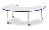 Berries Horseshoe Activity Table - 66" X 60", Mobile - Gray/Navy/Gray Jonti-Craft Shiffler Furniture and Equipment for Schools