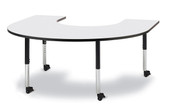 Berries Horseshoe Activity Table - 66" X 60", Mobile - Gray/Black/Black Jonti-Craft Shiffler Furniture and Equipment for Schools