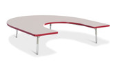 Jonti-Craft Berries Horseshoe Activity Table - 66" X 60", T-height - Gray/Red/Gray 