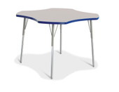Berries Four Leaf Activity Table, A-height - Gray/Blue/Gray Jonti-Craft Shiffler Furniture and Equipment for Schools