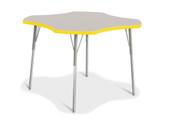 Berries Four Leaf Activity Table, A-height - Gray/Yellow/Gray Jonti-Craft Shiffler Furniture and Equipment for Schools