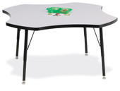 Berries Four Leaf Activity Table, A-height - Gray/Black/Black Jonti-Craft Shiffler Furniture and Equipment for Schools