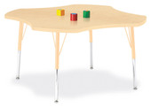 Berries Four Leaf Activity Table, A-height - Maple/Maple/Camel Jonti-Craft Shiffler Furniture and Equipment for Schools