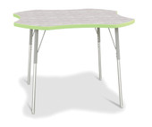Berries 4-Leaf Activity Table - A-height - Driftwood Gray/Key Lime/Gray Jonti-Craft Shiffler Furniture and Equipment for Schools