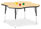 Berries Four Leaf Activity Table, E-height - Maple/Black/Black Jonti-Craft Shiffler Furniture and Equipment for Schools