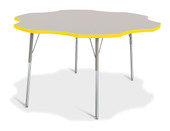 Berries Six Leaf Activity Table - 60", A-height - Gray/Yellow/Gray Jonti-Craft Shiffler Furniture and Equipment for Schools