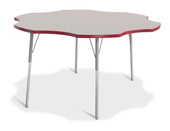 Berries Six Leaf Activity Table - 60", A-height - Gray/Red/Gray Jonti-Craft Shiffler Furniture and Equipment for Schools