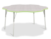 Berries 6-Leaf Activity Table - A-height - Driftwood Gray/Key Lime/Gray Jonti-Craft Shiffler Furniture and Equipment for Schools