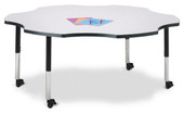 Berries Six Leaf Activity Table - 60", Mobile - Gray/Black/Black Jonti-Craft Shiffler Furniture and Equipment for Schools