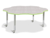 Jonti-Craft Berries 6-Leaf Activity Table - Mobile - Driftwood Gray/Key Lime/Gray