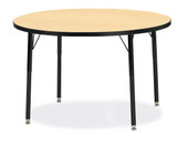 Jonti-Craft Berries Round Activity Table - 42" Diameter, A-height - Maple/Black/Black