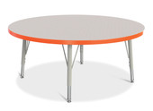 Jonti-Craft Berries Round Activity Table - 42" Diameter, E-height - Gray/Orange/Gray