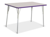 Jonti-Craft Berries Rectangle Activity Table - 30" X 48", A-height - Gray/Purple/Gray 