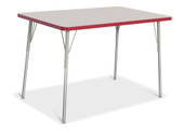 Berries Rectangle Activity Table - 30" X 48", A-height - Gray/Red/Gray Jonti-Craft Shiffler Furniture and Equipment for Schools
