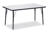 Berries Rectangle Activity Table - 30" X 48", A-height - Gray/Black/Black Jonti-Craft Shiffler Furniture and Equipment for Schools