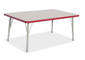 Berries Rectangle Activity Table - 30" X 48", E-height - Gray/Red/Gray Jonti-Craft Shiffler Furniture and Equipment for Schools