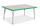 Jonti-Craft Berries Rectangle Activity Table - 30" X 48", E-height - Gray/Green/Gray 
