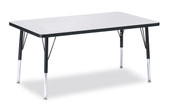 Berries Rectangle Activity Table - 30" X 48", E-height - Gray/Black/Black Jonti-Craft Shiffler Furniture and Equipment for Schools